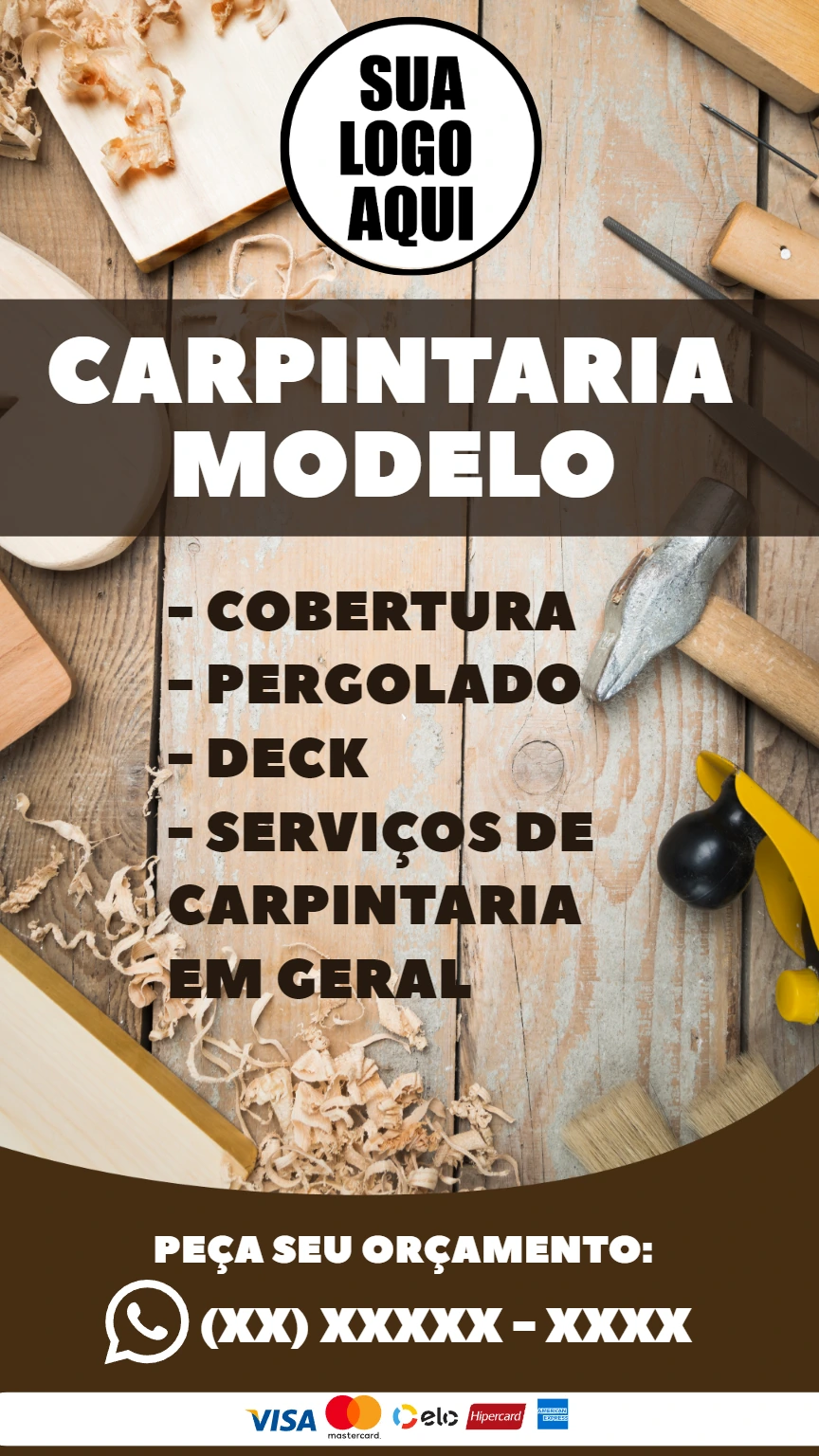 Cartão de Visita Carpintaria Profissional para Editar Online