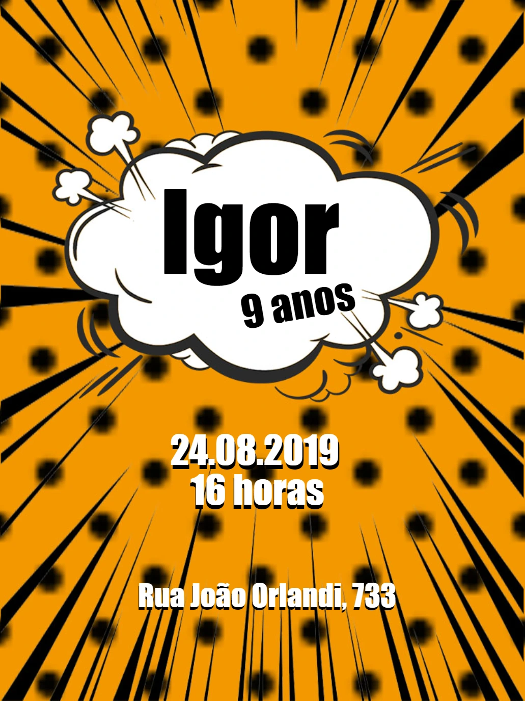 Convite de Aniversário Pop Art para Editar Online