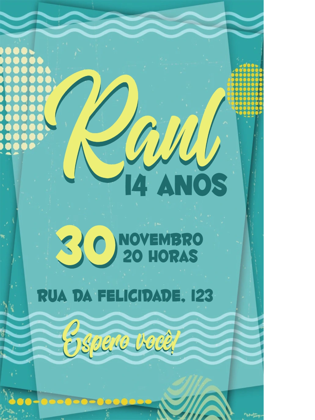 Convite de Aniversário Moderno e Retrô para Editar Online