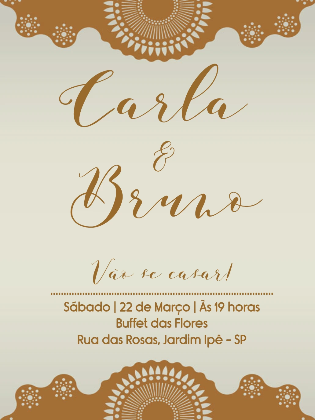 Convite de Casamento Renda Elegante para Editar Online