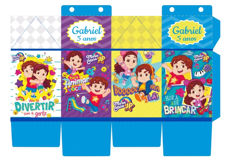 Caixa Milk Maria Clara e JP Editável Online para Festa Infantil
