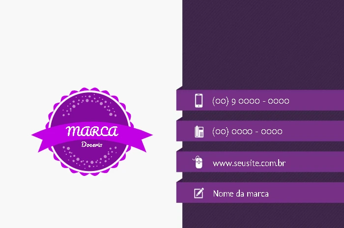 Cartão de Visita Roxo Profissional para Editar Online
