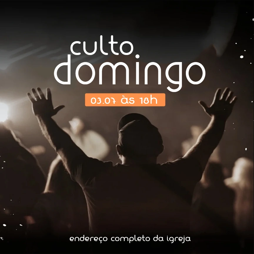 Arte Editável para Divulgação de Culto Religioso
