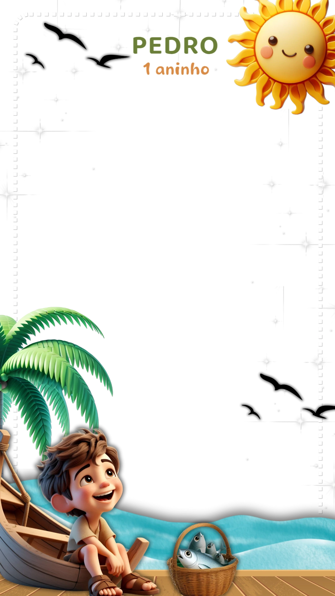 Moldura Aniversário Tu és Pedro para Editar Online