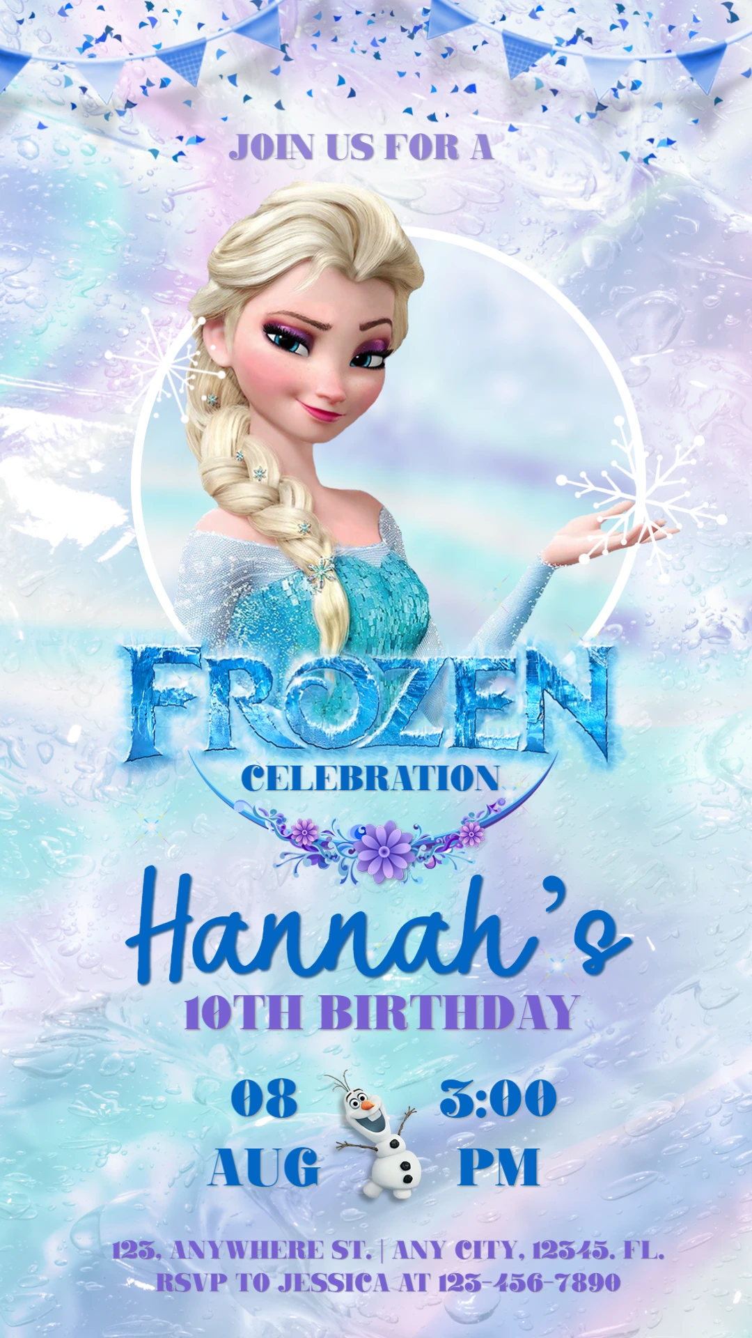 Frozen Birthday Invitation Editable Online