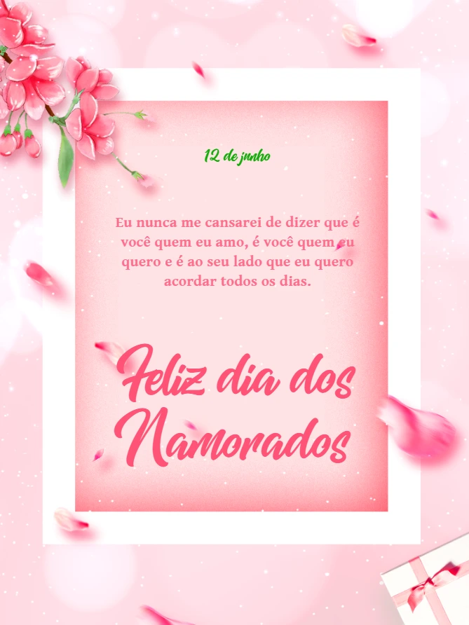 Post Dia dos Namorados Romântico com Flores para Editar