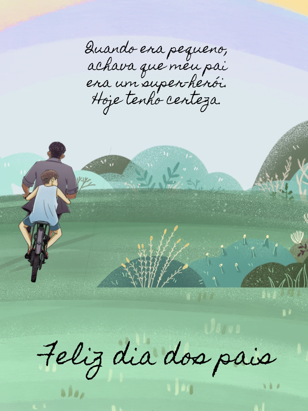 Post Ilustrado de Dia dos Pais para Editar Online