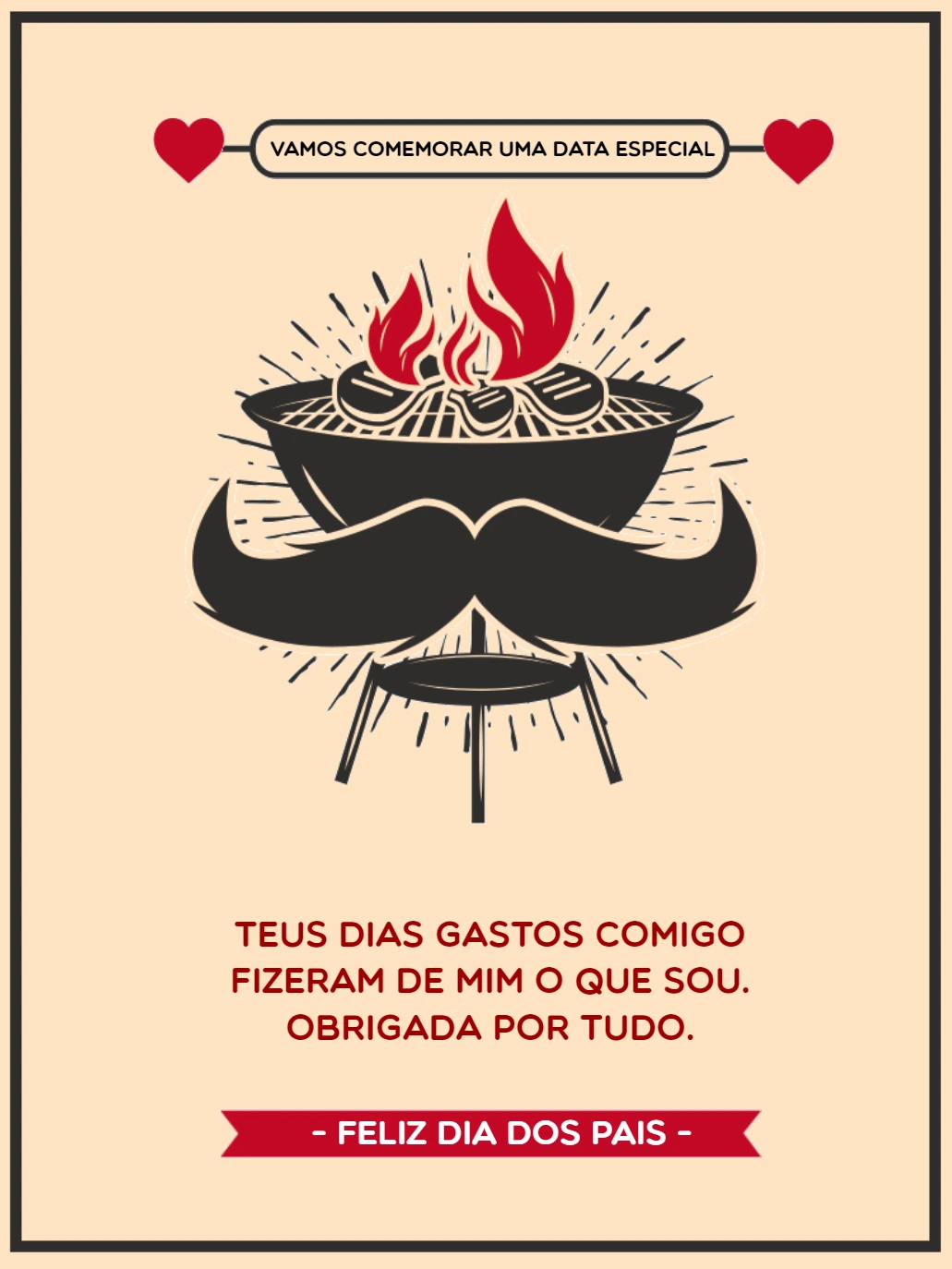 Cartão Dia dos Pais Churrasco para Editar Online
