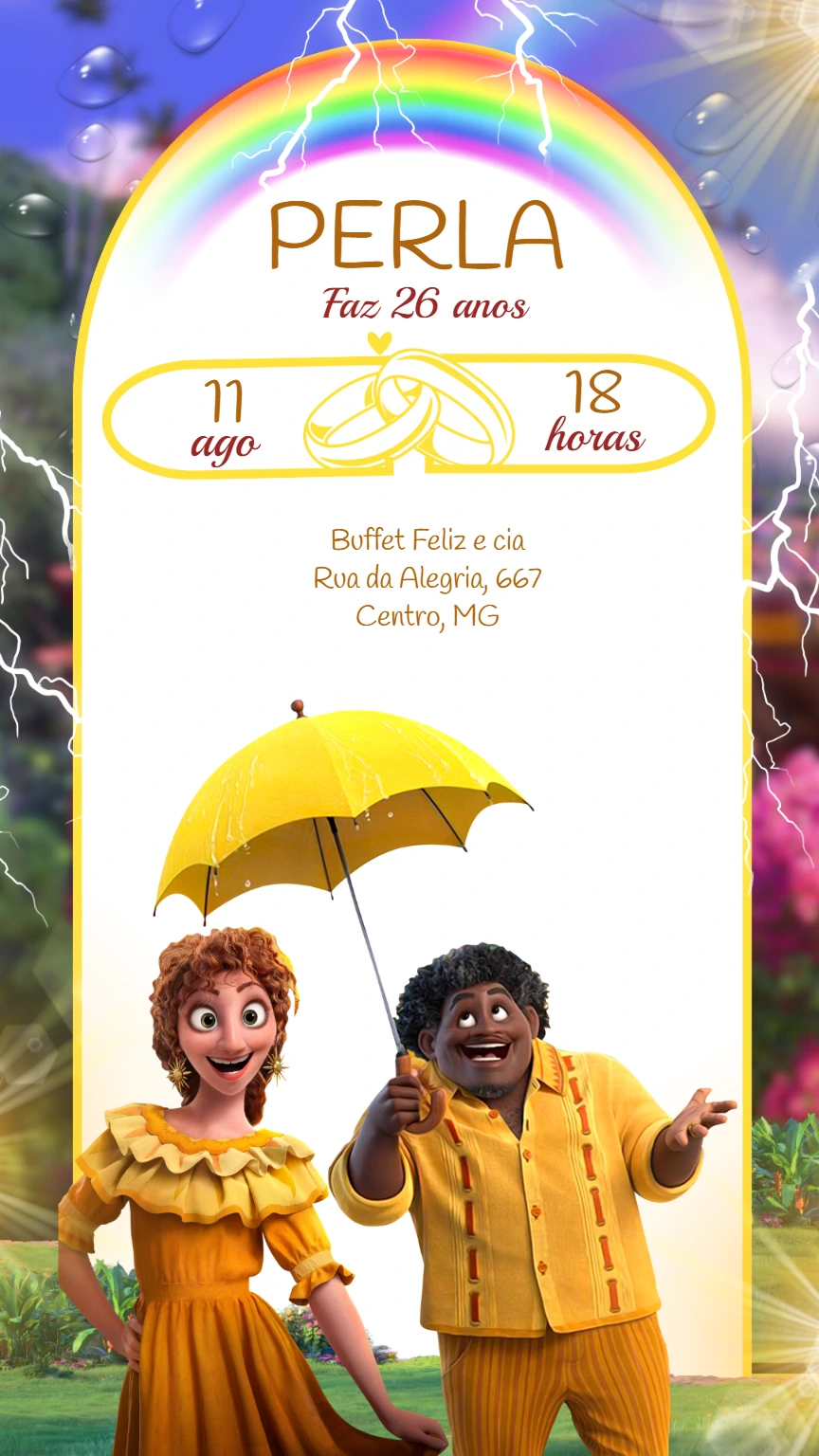 Convite Aniversário Encanto com Pepa e Félix para Editar Online