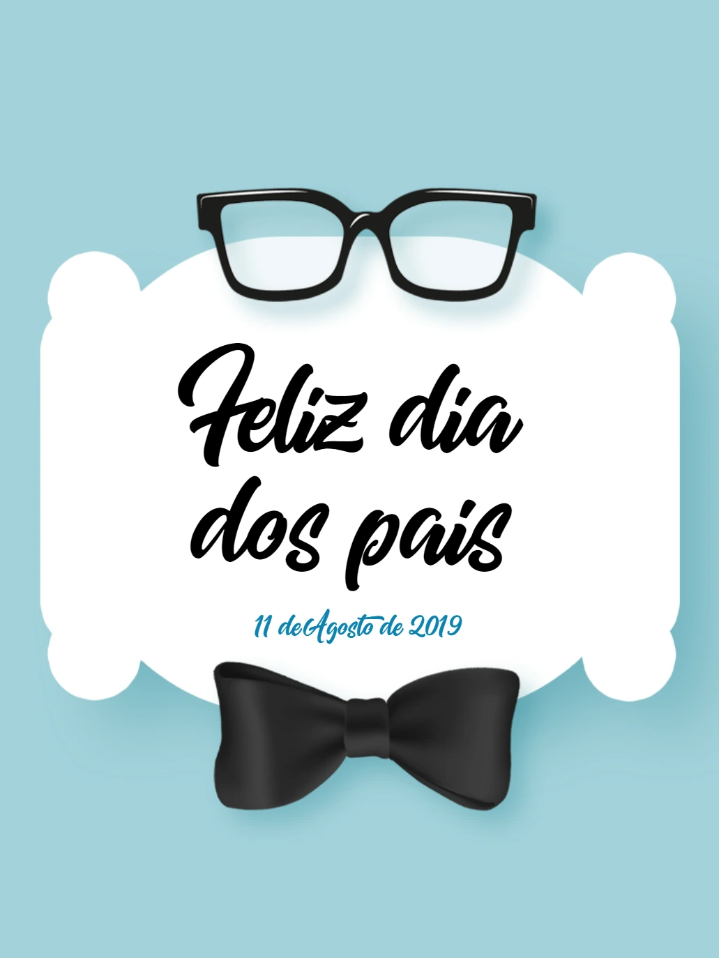 Post Dia dos Pais com Óculos e Gravata para Editar Online