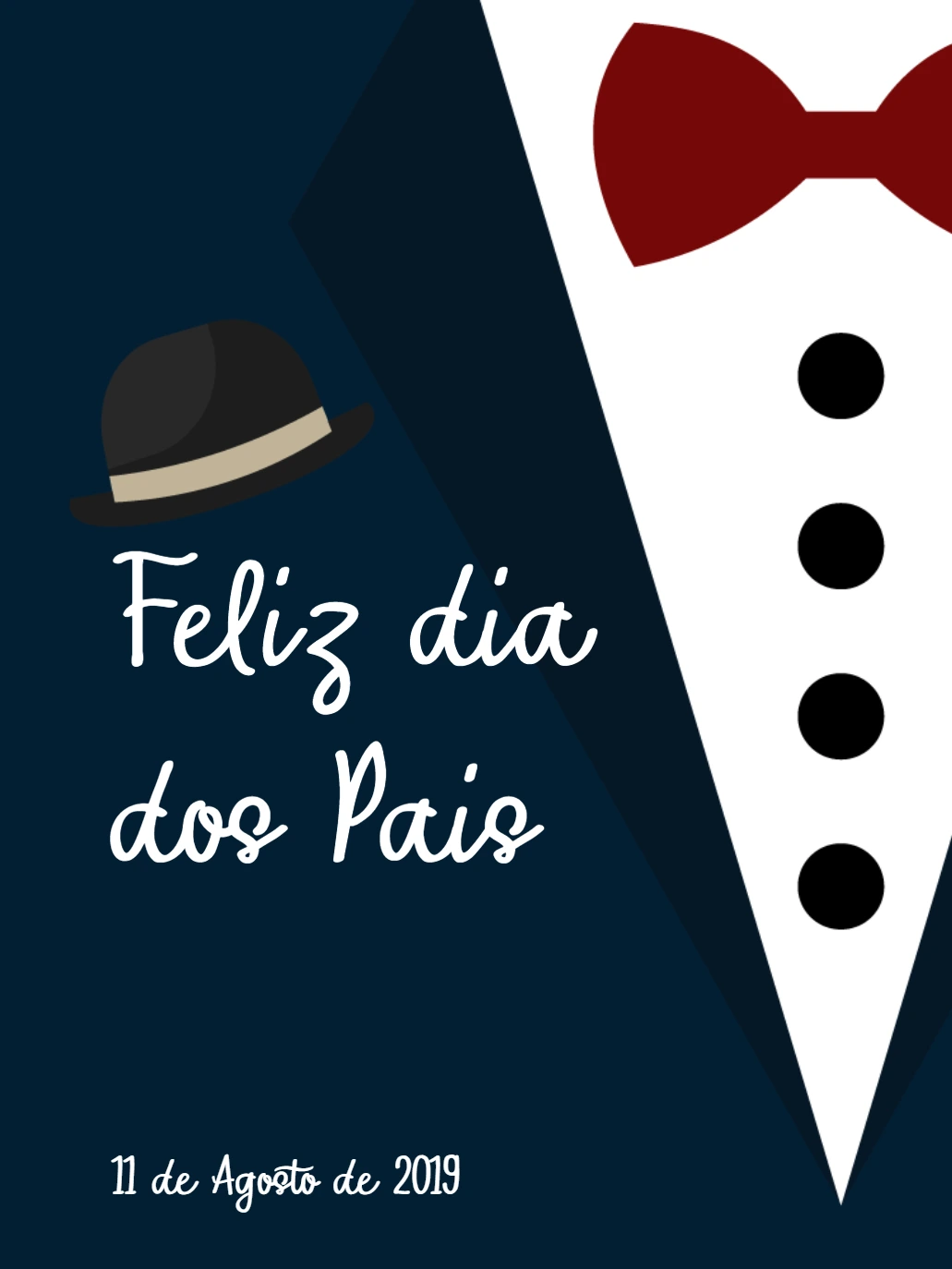Cartão Dia dos Pais Terno e Gravata para Editar Online