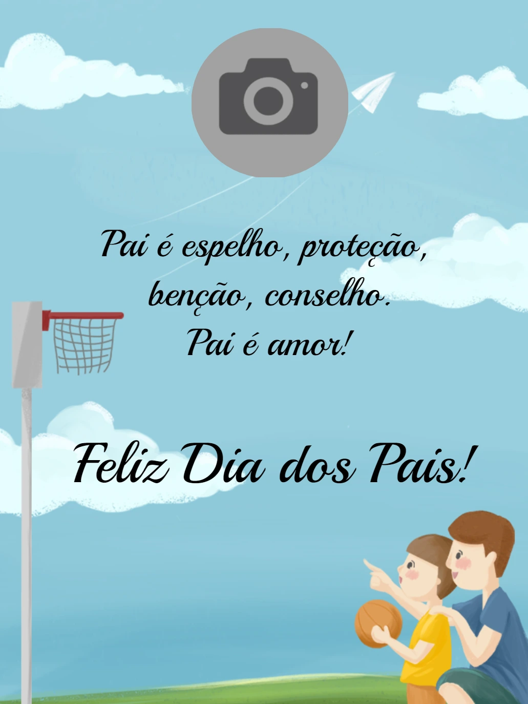 Cartão de Dia dos Pais com Foto Ilustrado para Editar Online