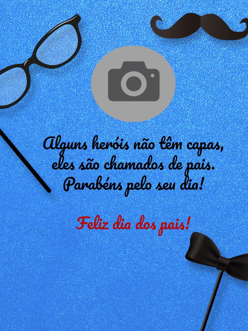 Cartão Dia dos Pais Herói com Foto para Editar Online