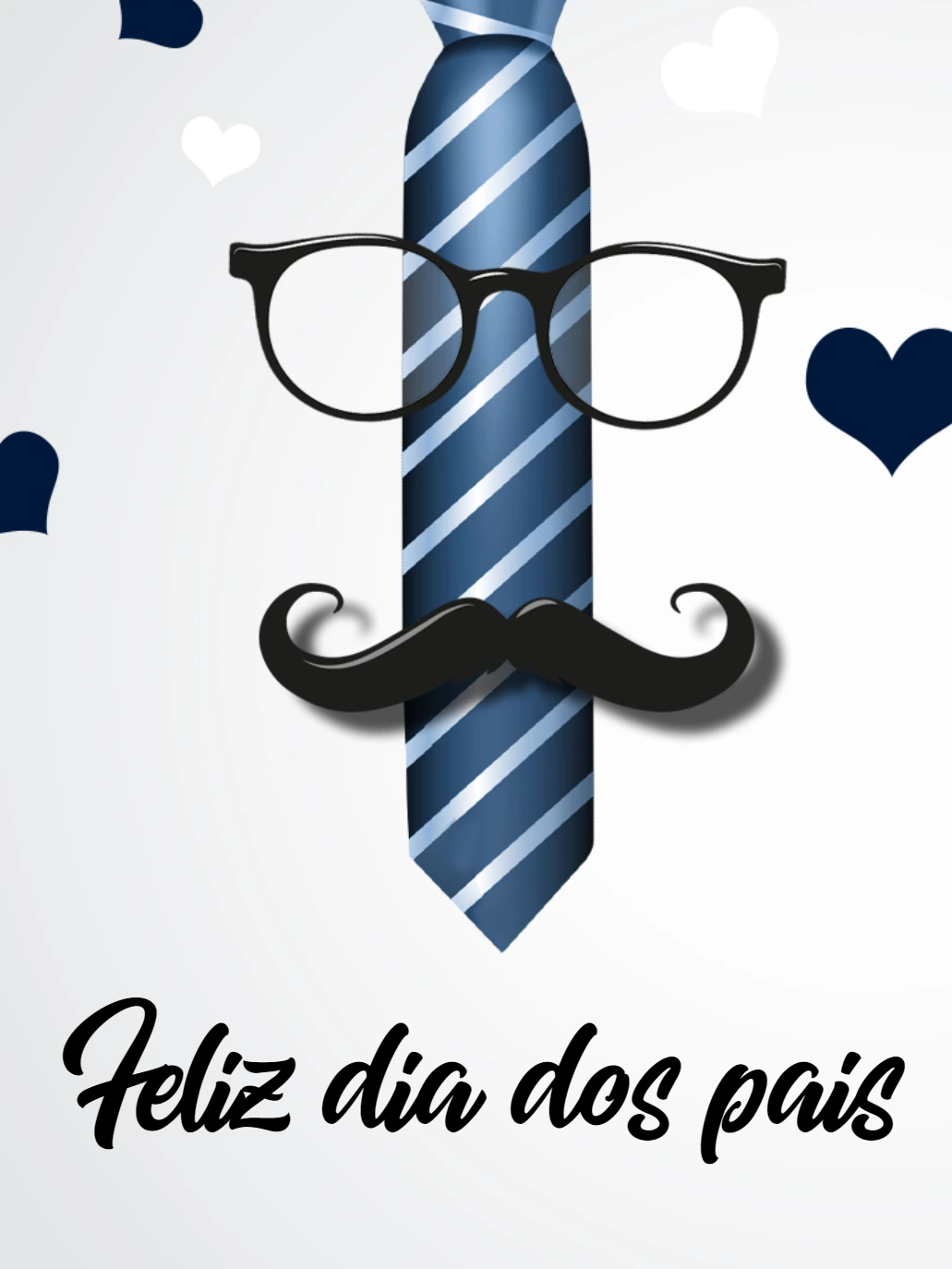 Cartão Dia dos Pais Gravata e Bigode para Editar Online