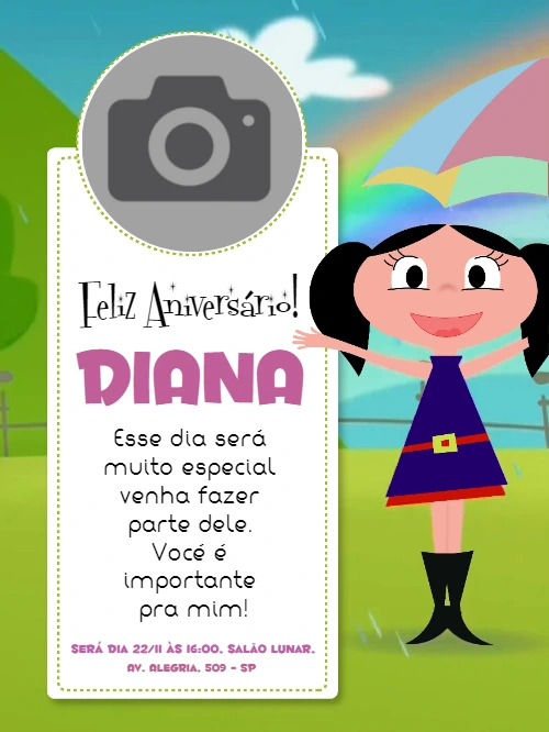 Convite de Aniversário Show da Luna com Foto para Editar