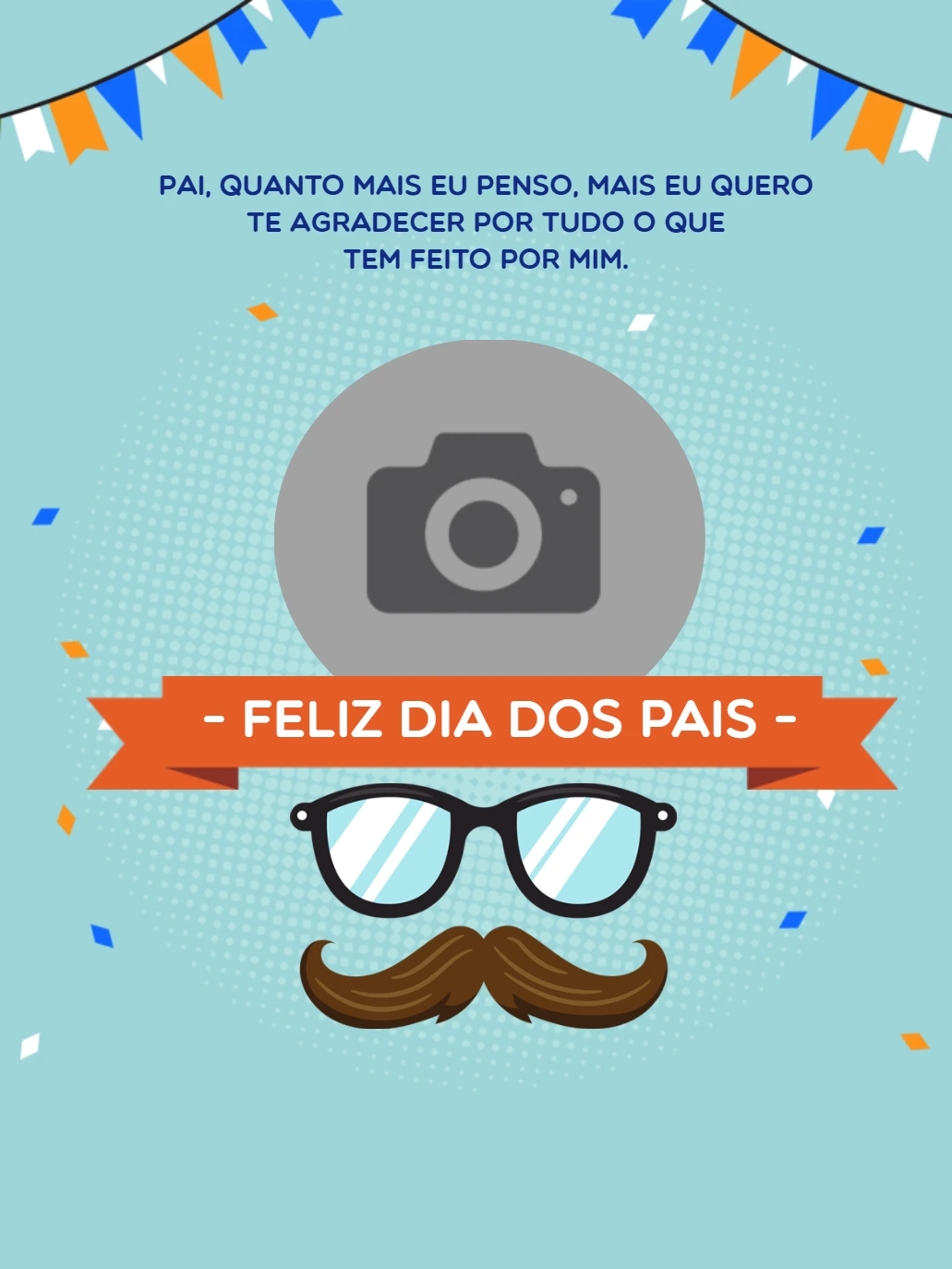 Cartão de Dia dos Pais com Foto para Editar Online