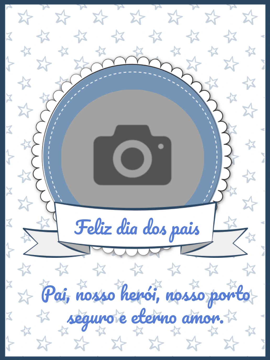 Cartão Dia dos Pais com Foto para Editar Online