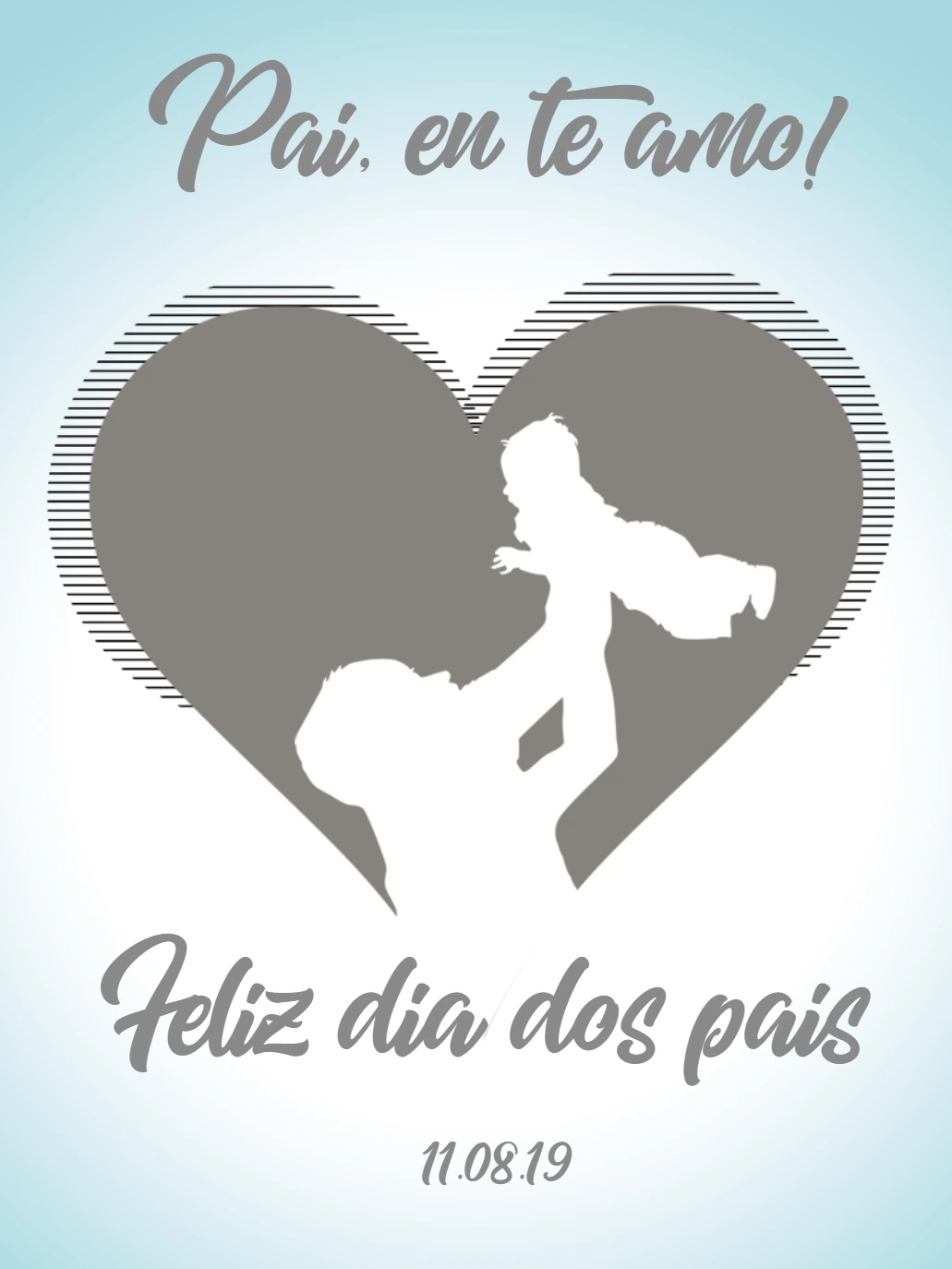 Post Dia dos Pais com Silhueta de Pai e Filho para Editar