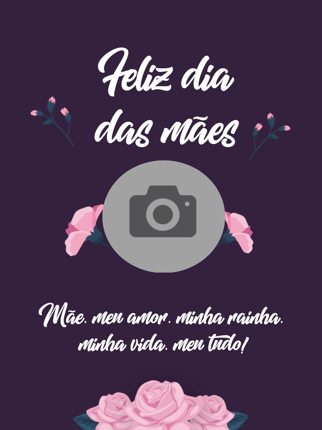 Cartão de Dia das Mães com Foto para Editar Online