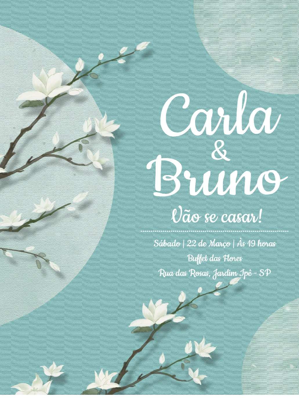 Convite de Casamento Floral Delicado para Editar Online