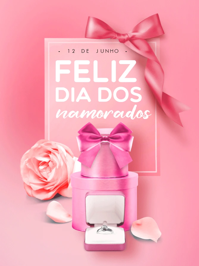Post Romântico Dia dos Namorados para Editar Online