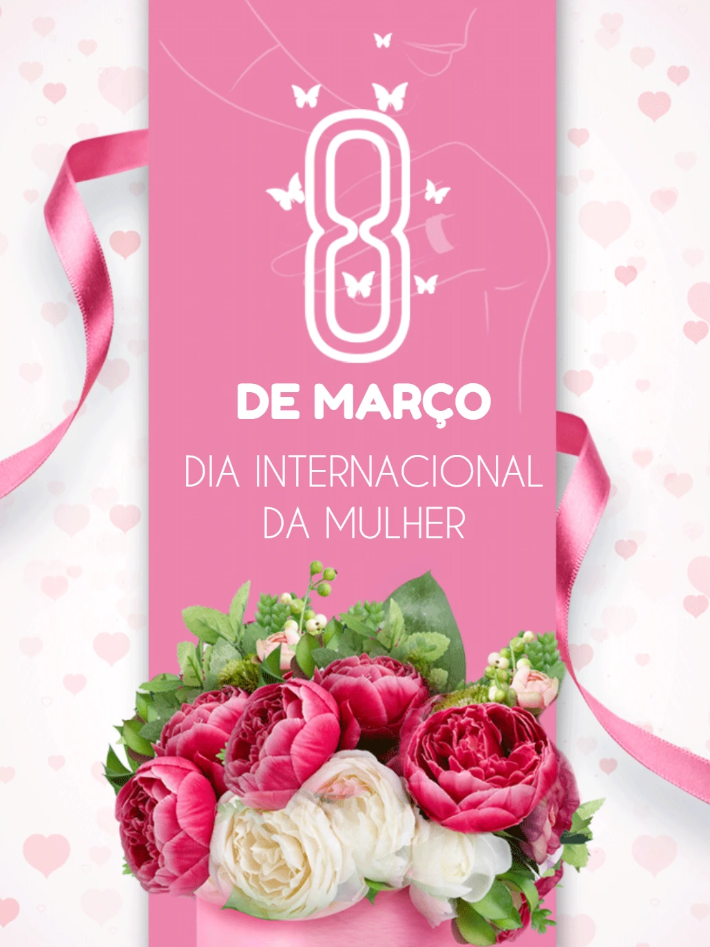 Cartão Dia da Mulher Floral para Editar e Personalizar Online