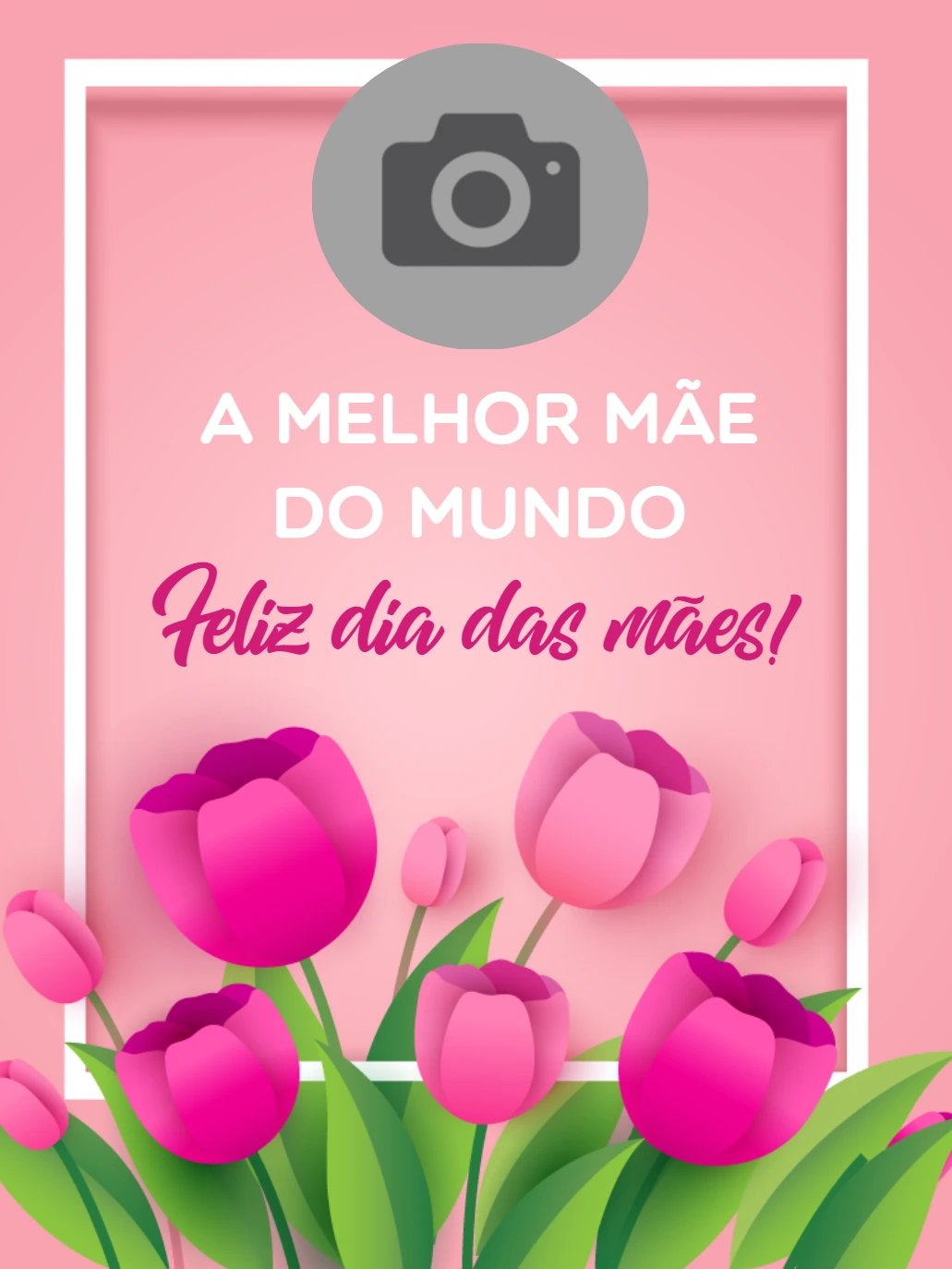 Cartão de Dia das Mães com Foto para Editar Online