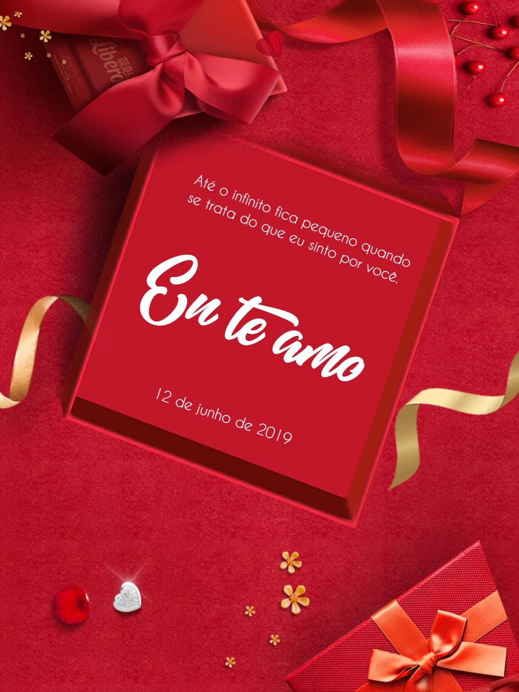 Post Romântico Dia dos Namorados para Editar Online