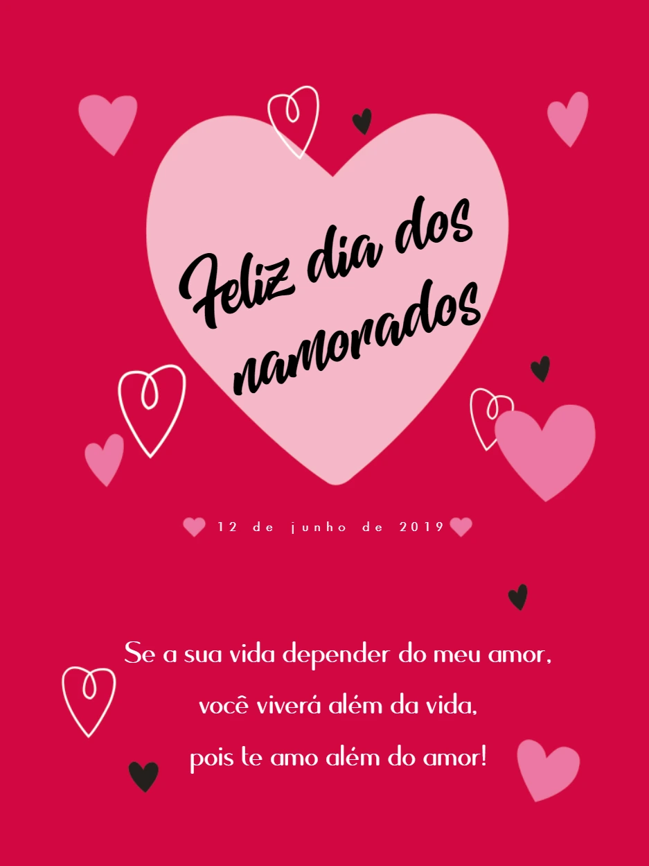 Post Dia dos Namorados com Corações para Editar Online