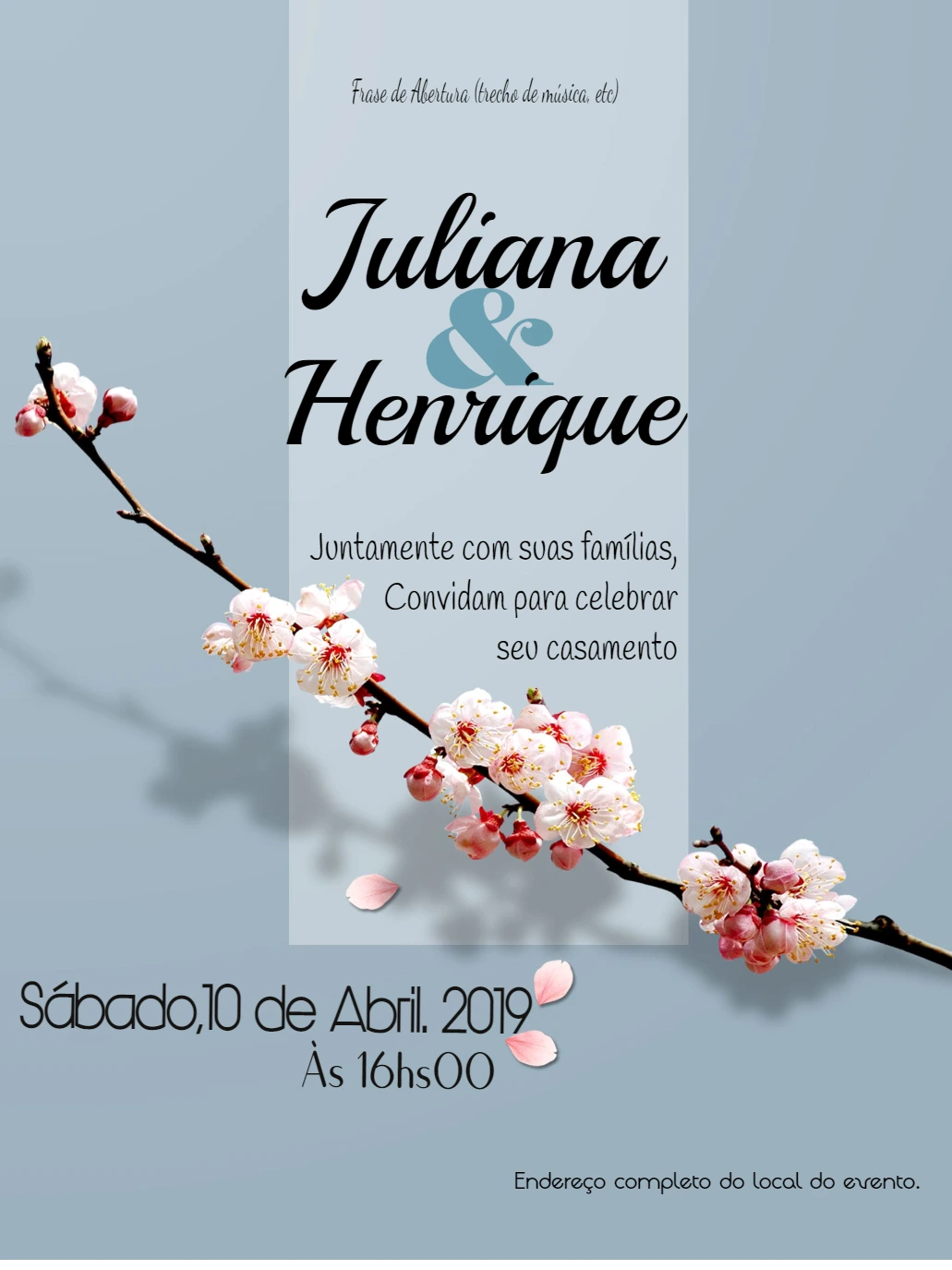 Convite de Casamento Floral Delicado para Editar Online