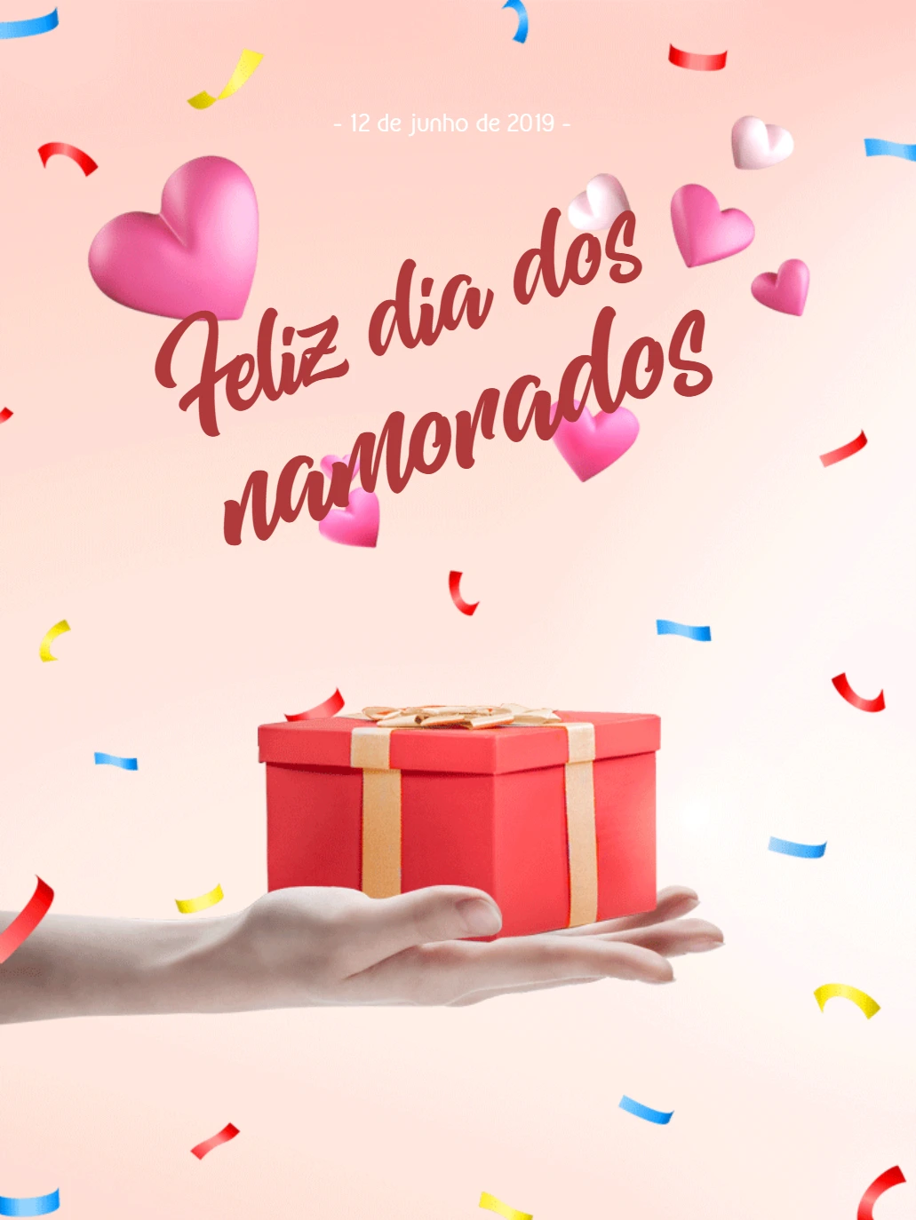 Post Dia dos Namorados com Presente para Editar Online