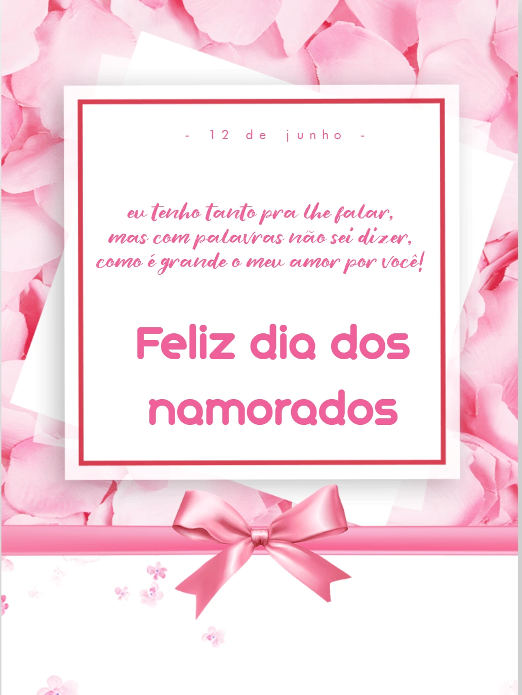 Post Dia dos Namorados Romântico com Flores para Editar Online