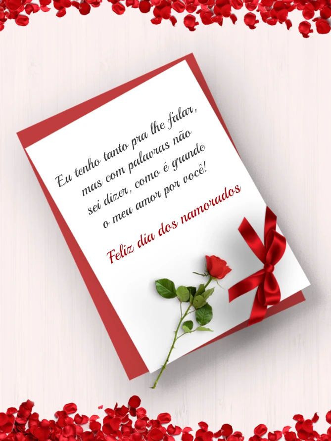 Cartão de Dia dos Namorados Romântico com Rosa para Editar