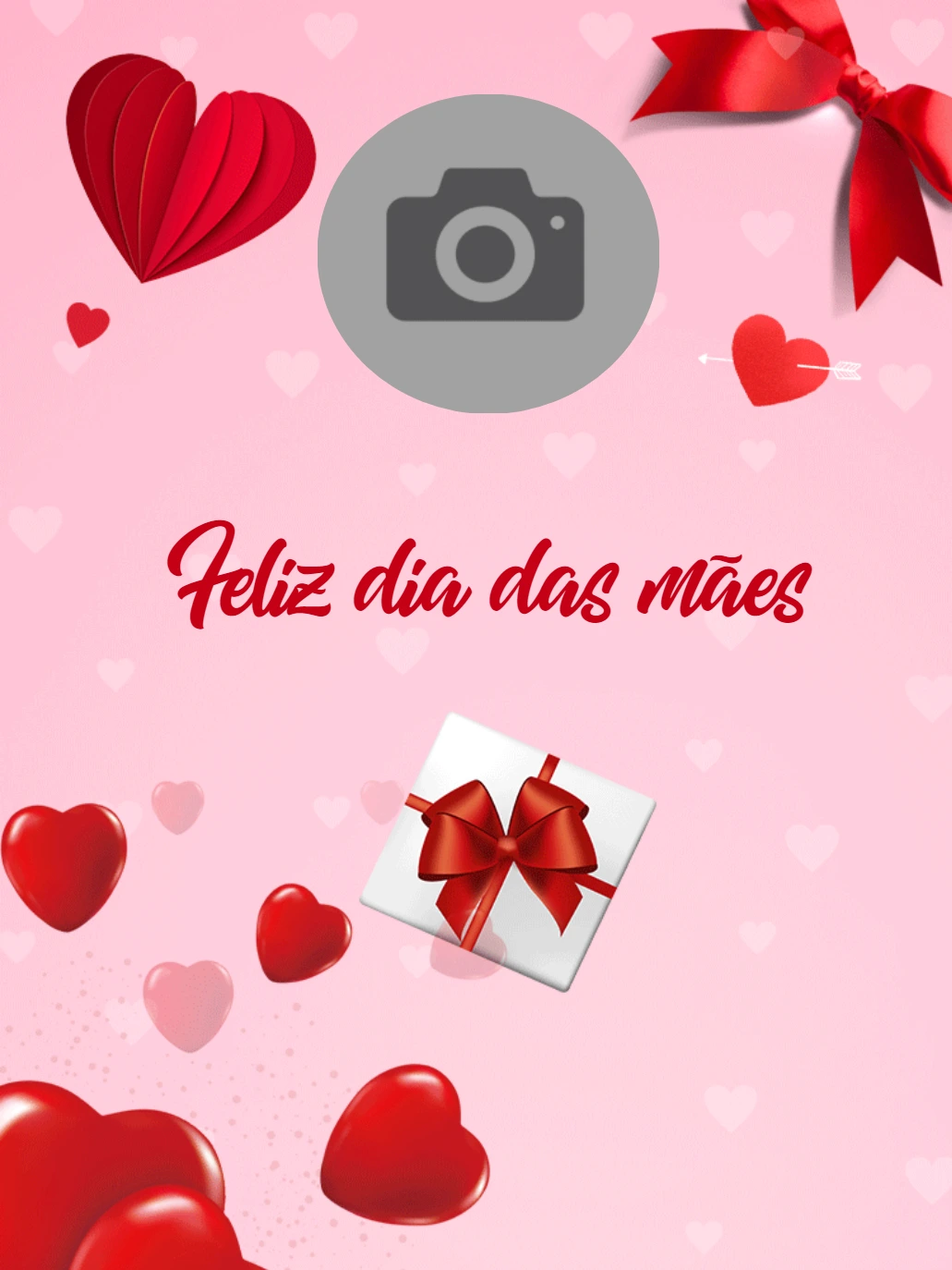 Post Dia das Mães com Foto e Corações para Editar Online