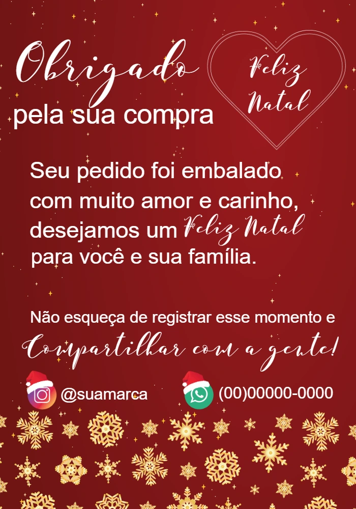 Cartão de Agradecimento de Natal para Clientes para Editar Online