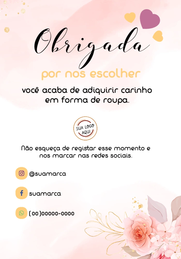 Cartão de Agradecimento pela Compra Floral para Editar Online