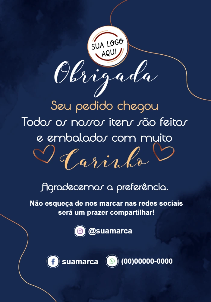 Cartão de Agradecimento Elegante para Editar Online