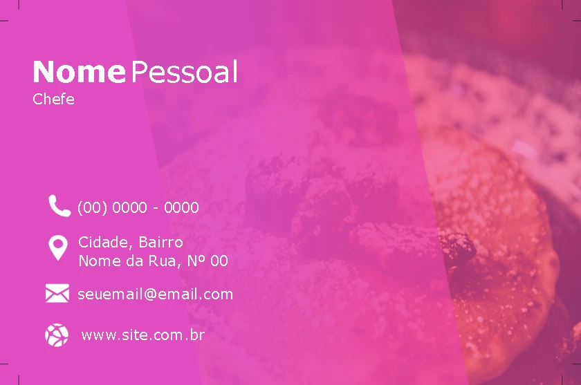 Cartão de Visita Chef e Confeitaria Moderno para Editar Online