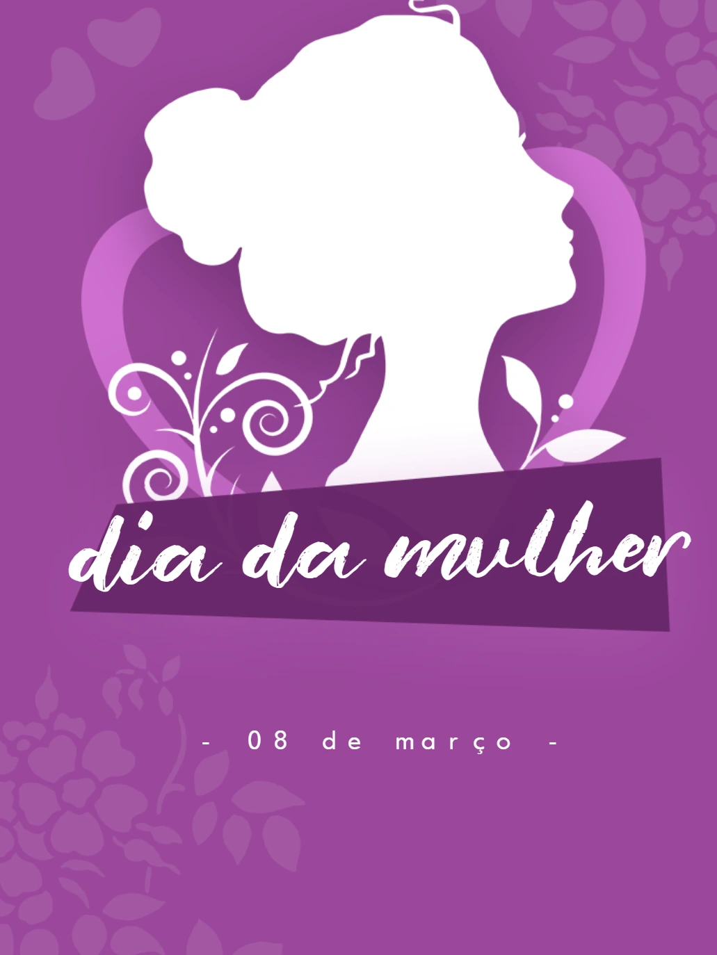 Post Dia da Mulher Editável com Silhueta para Homenagear