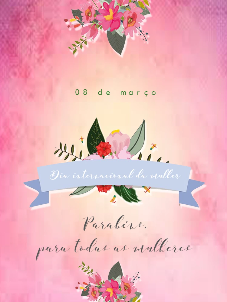 Cartão Dia da Mulher Floral para Editar Online