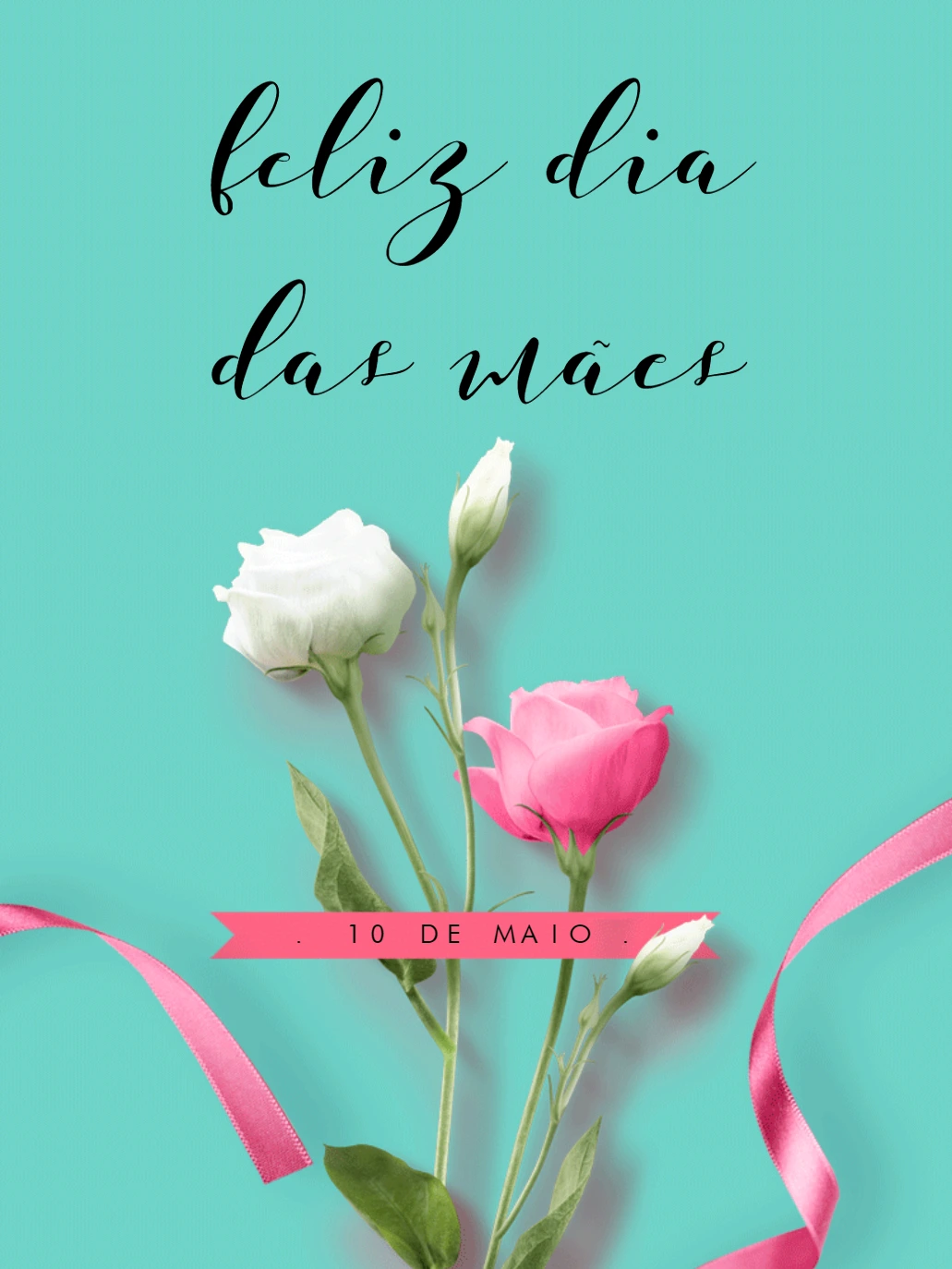 Cartão de Dia das Mães com Flores para Editar Online