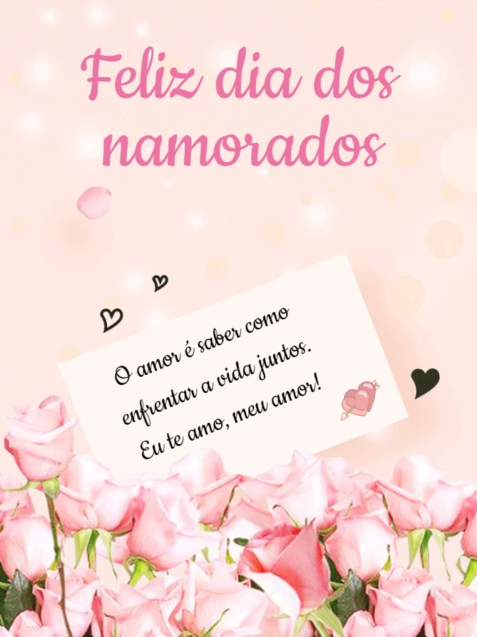 Post Dia dos Namorados com Rosas para Editar Online