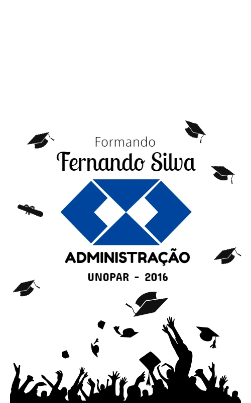 Arte Editável para Copo de Formatura Administração