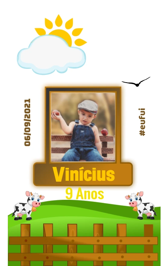 Arte para Copo Aniversário Fazendinha para Editar Online