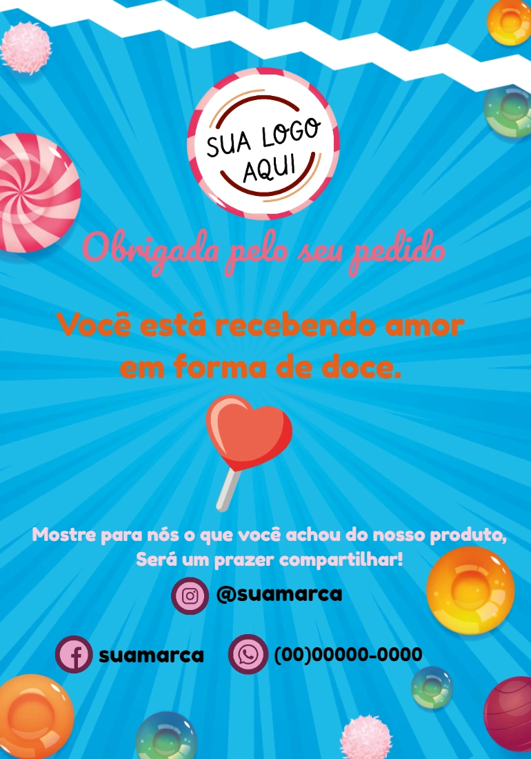 Cartão de Agradecimento Doces para Editar Online