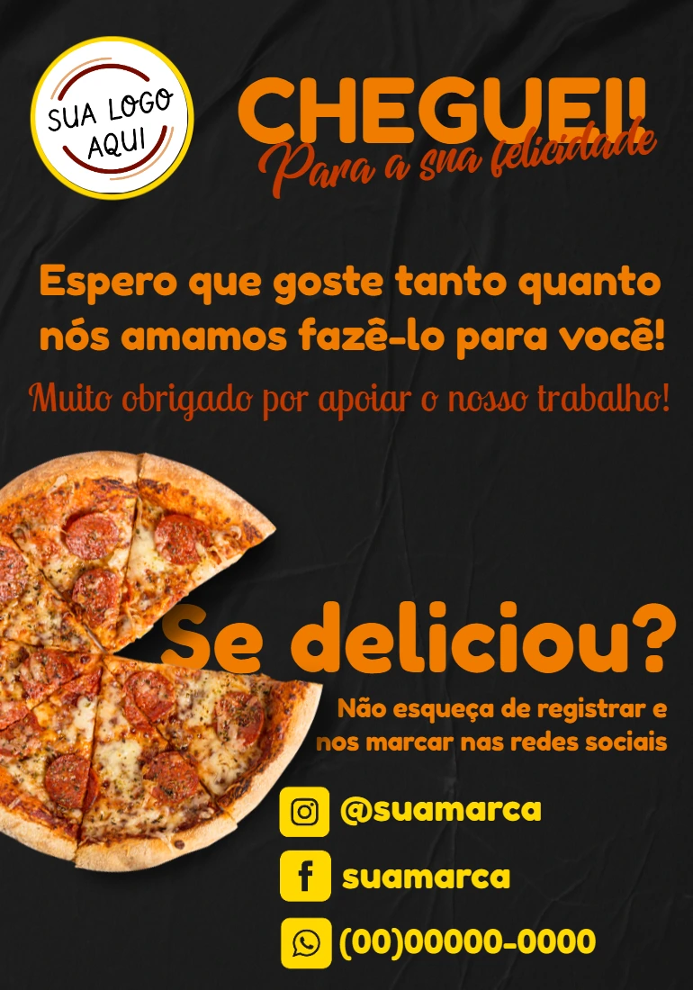 Cartão de Agradecimento Delivery para Editar Online
