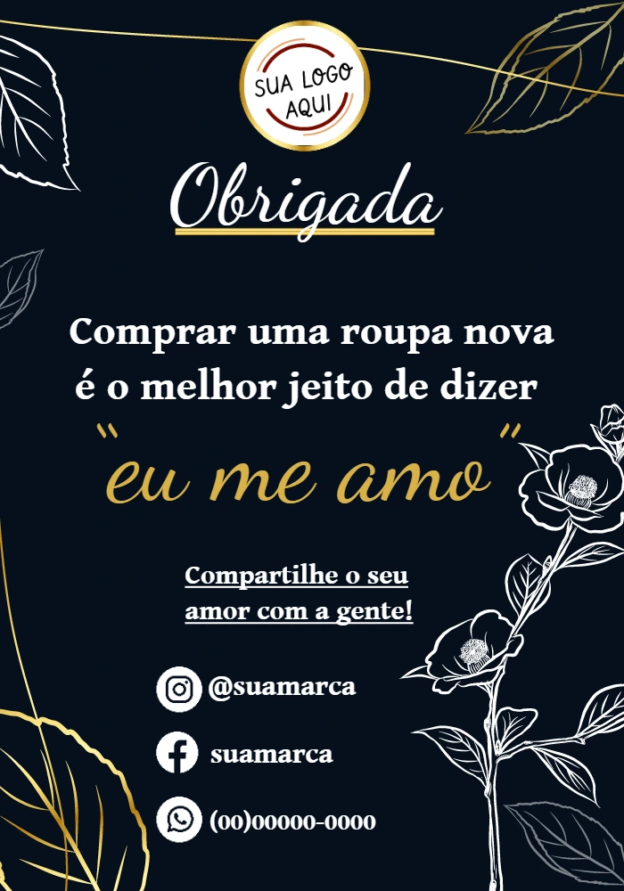Cartão de Obrigado pela Compra Elegante para Editar Online