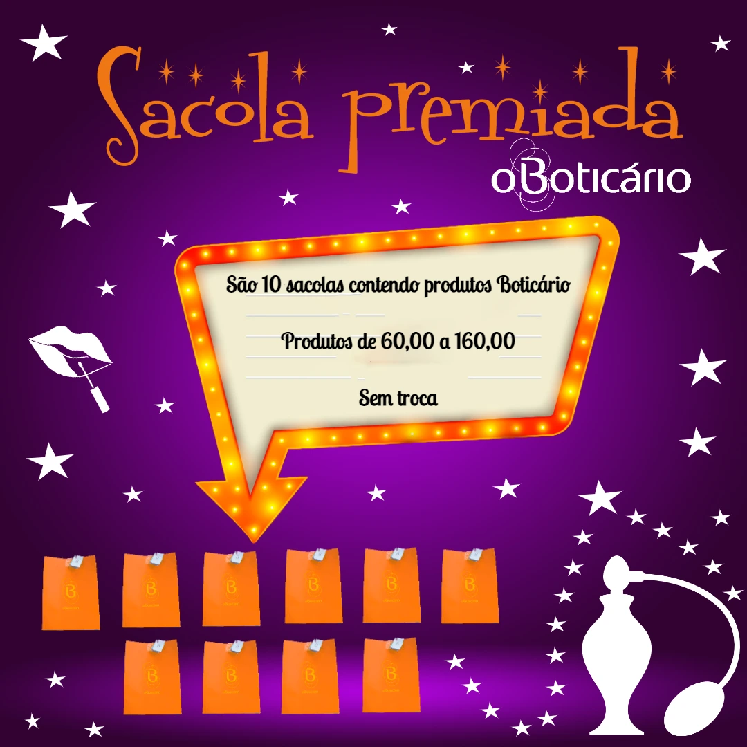 Arte Sacola Premiada para Editar Online | Post de Sorteio