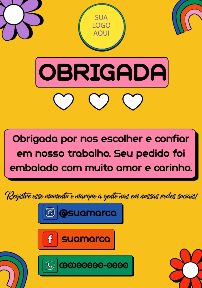 Cartão de Agradecimento Retrô Colorido para Editar Online