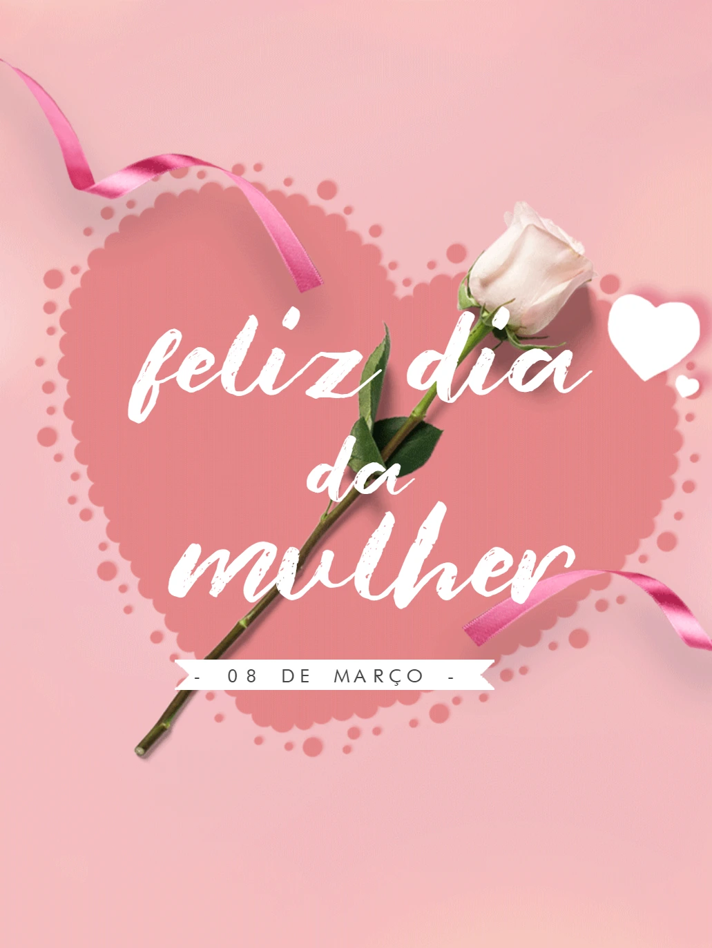 Post Dia da Mulher com Rosa Delicada para Editar Online